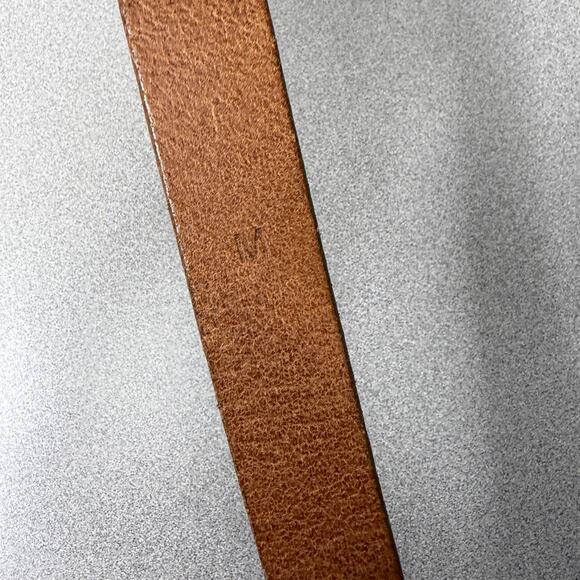 J Crew Leather Belt Womens Medium Tan Brown Brass Buckle Classic Preppy Boho 1" - Picture 8 of 8